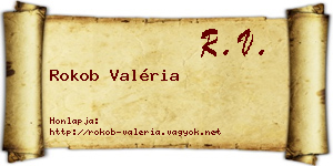 Rokob Valéria névjegykártya